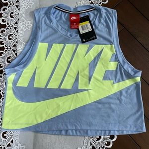 NIKE Women’s Baby Blue Crop Tank Top Small NWT